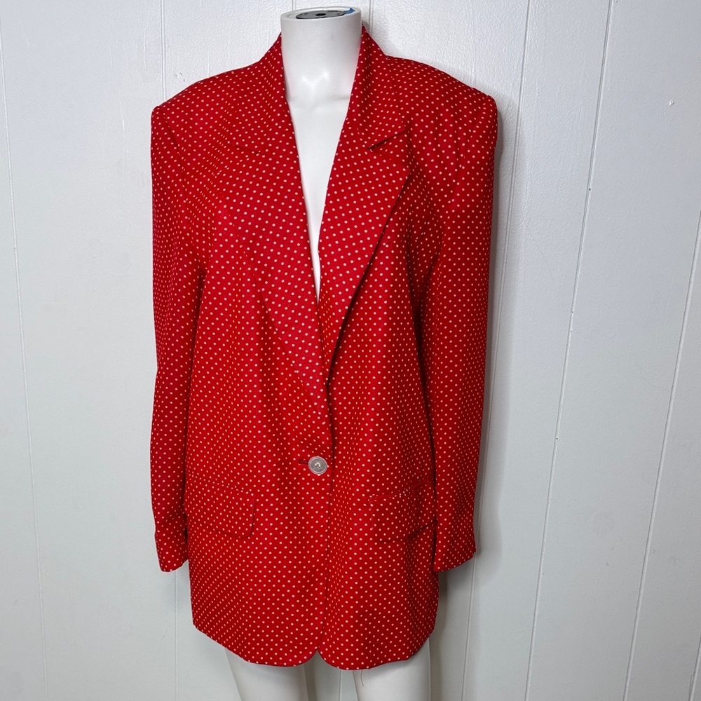 JH collectibles red polka dot blazer coat jackets women’s 12 vintage